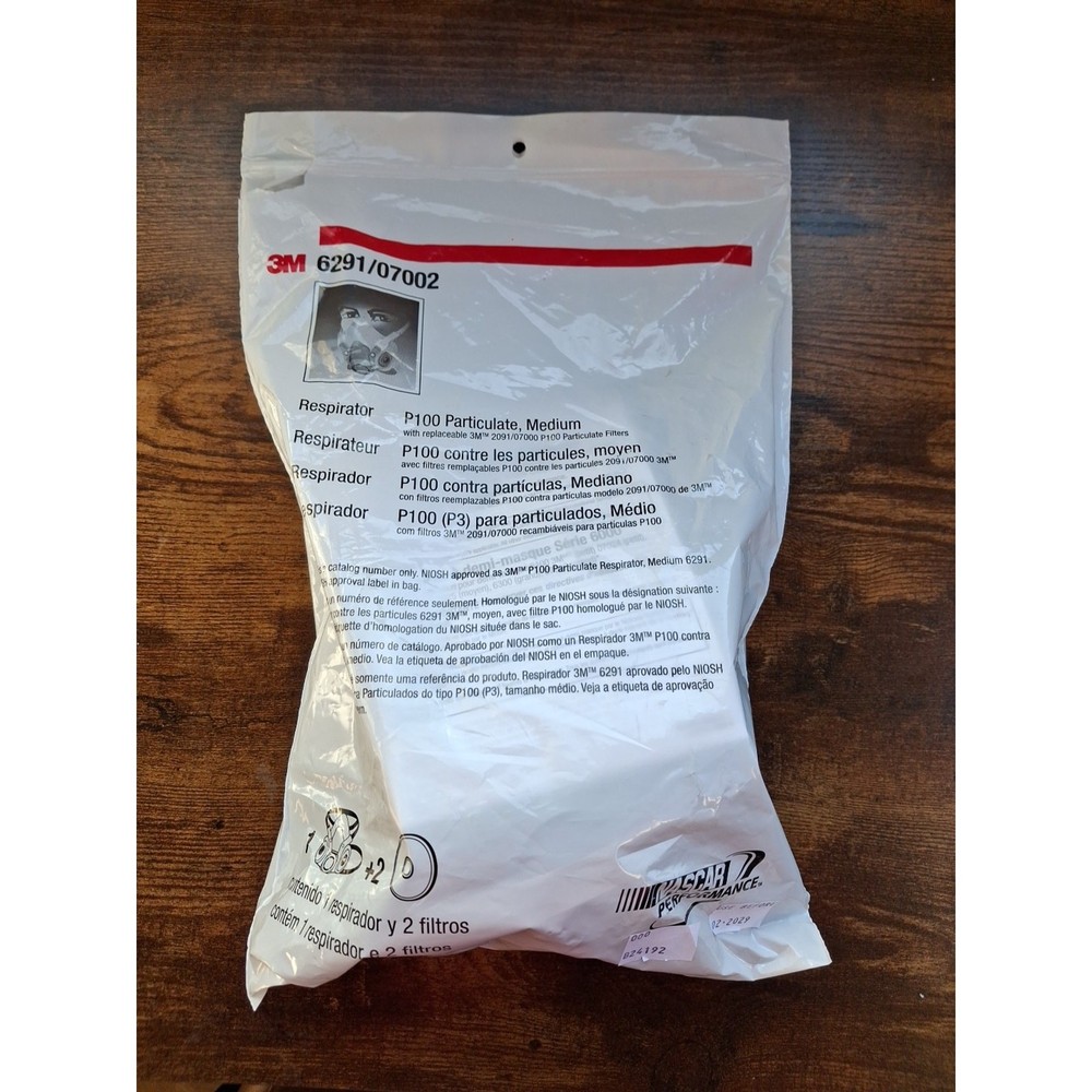 3M 6291 Half Facepiece Respirator Mask with Filter - Medium