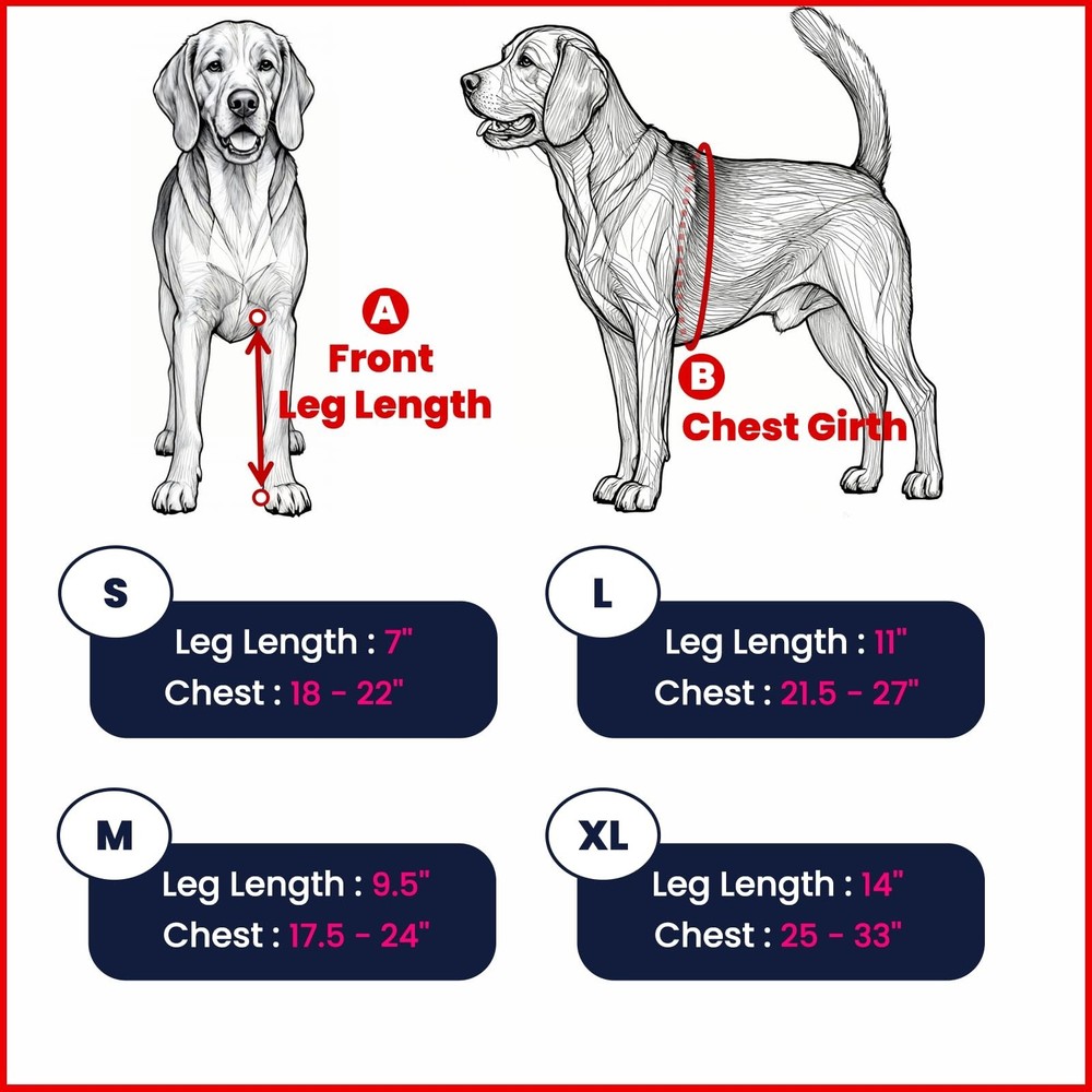Dog Front Leg Sleeve, XLarge, Comfortable, Breathable Material, Adjustable El...