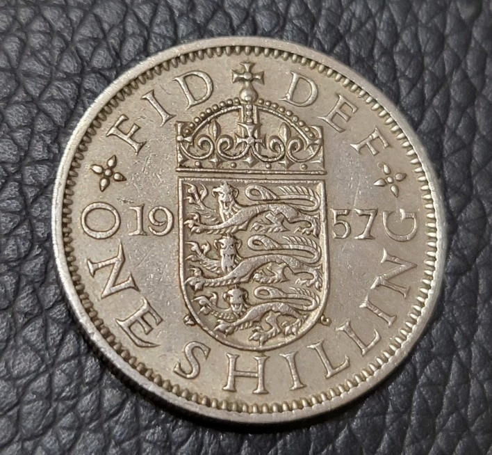 1957 Great Britain One Shilling Coin