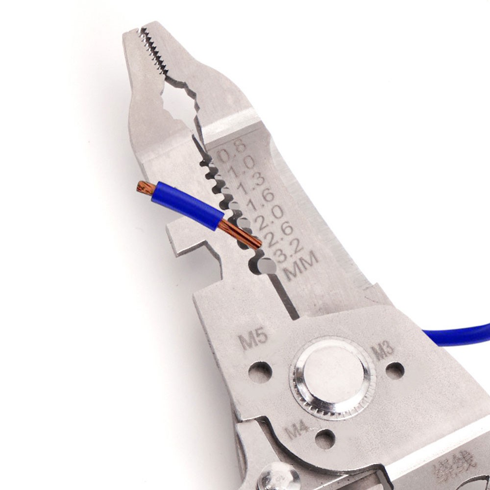 Wire Stripper Cutter Stainless Steel Wire Stripping Tool, Multi-Function CW