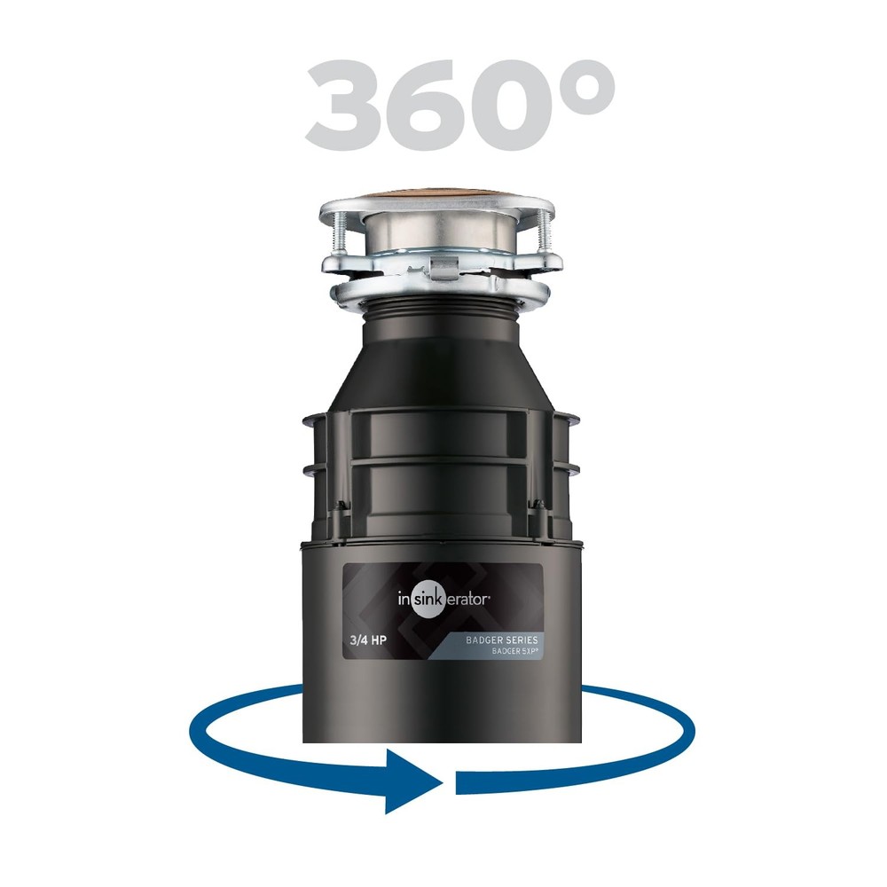 InSinkErator Badger 5XP Garbage Disposal, Standard Series 3/4 HP Continuous Feed