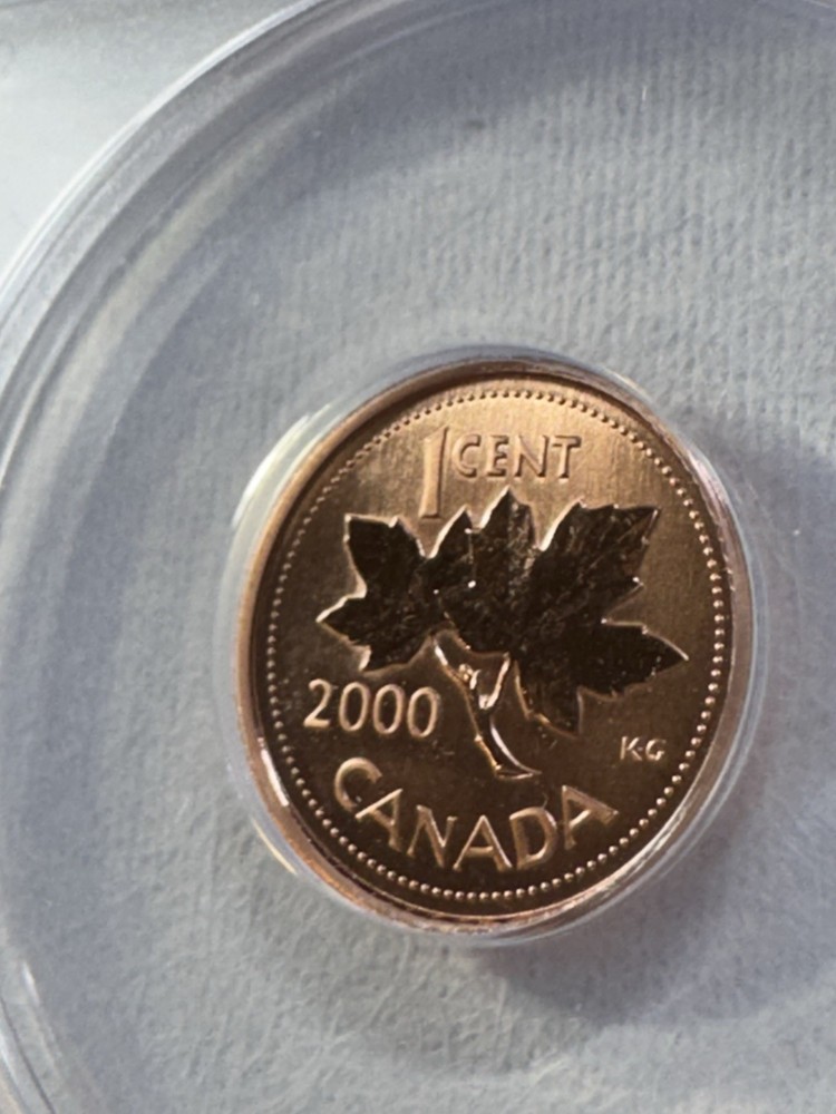 2000 Canada 1 Cent Graded SP 68 Cameo by ANACS Specimen