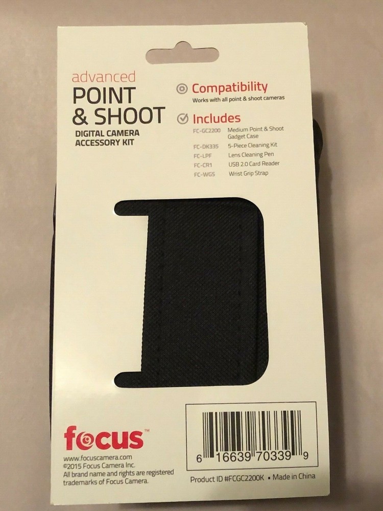 Focus Point & Shoot Digital Camera Accessory Kit w/ Case, Grip, Cleaner, & More