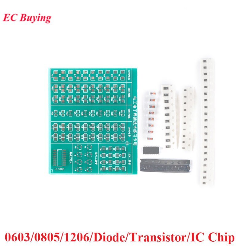 Diode/Transistor/IC Chip Soldering Welding Training PCB Practice Board DIY Kit