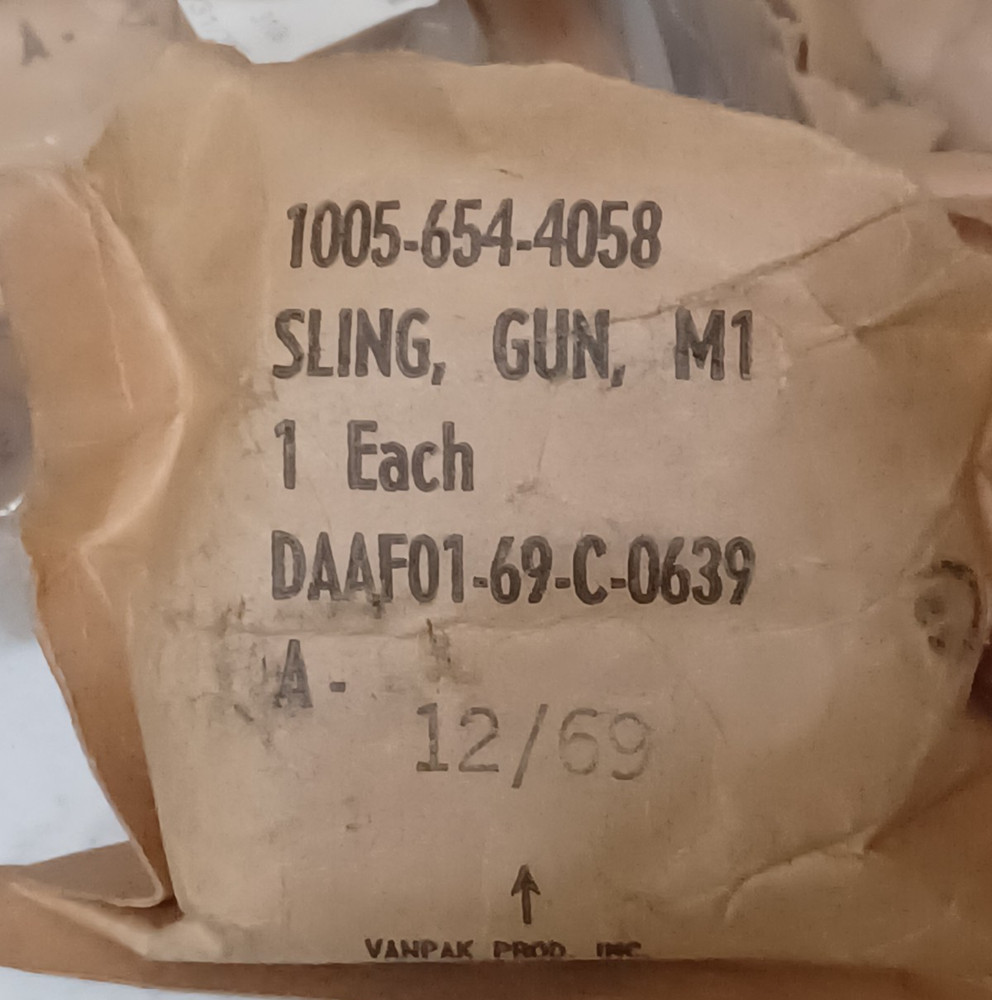 USGI VN Era Garand Sling Seat Belt Weave New Open Pack