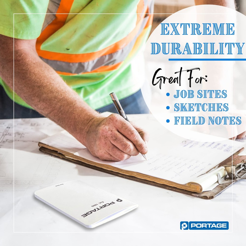 Portage Small Graph Notebook- Notepad for Field Notes, White