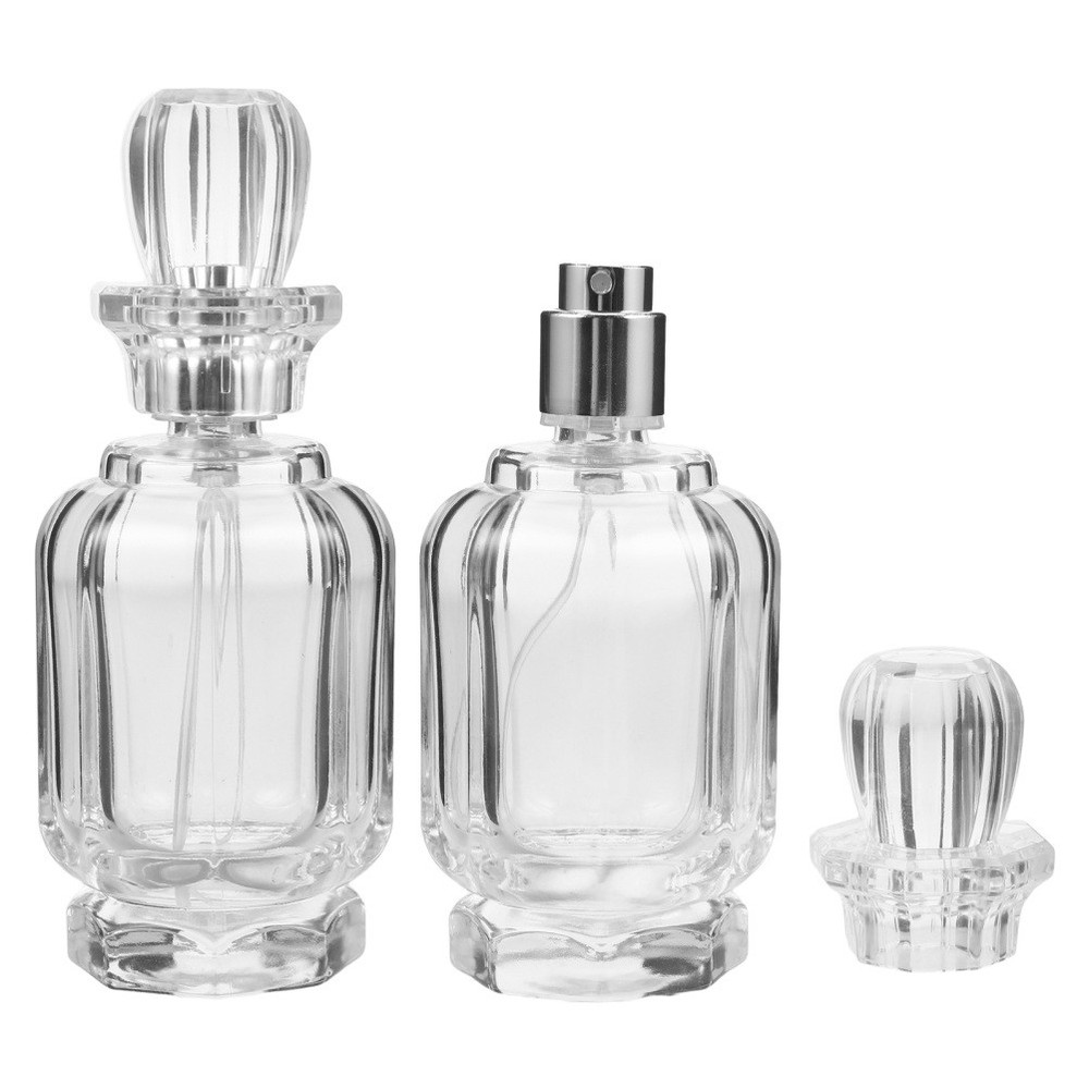 2 Pcs Reusable Perfume Bottle Refillable Glass Container Fine Mist Atomizer