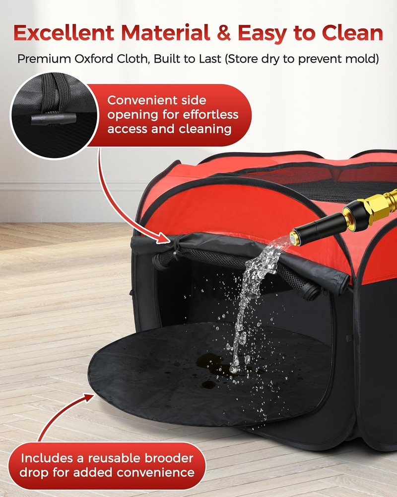 Brooder Box for Chick, Large Brooder for 15 Chicks, Breathable Mesh Ventilation,