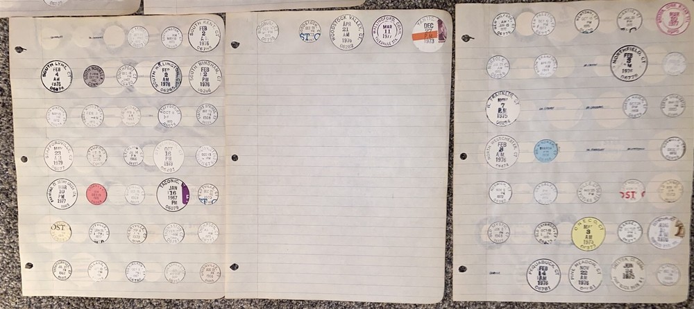 Vintage Connecticut postal cancellation collection 247 different cancels