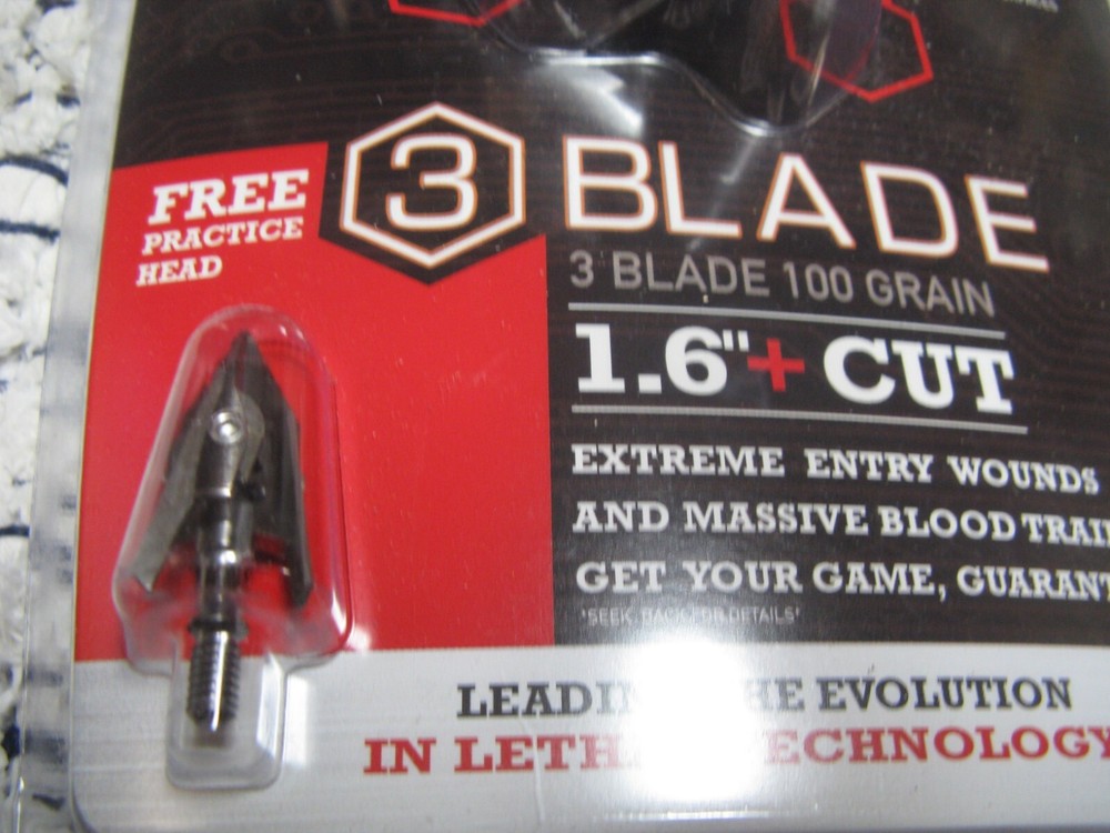 RAGE Slipcam Rear Deploying Broadheads/3+ practice head