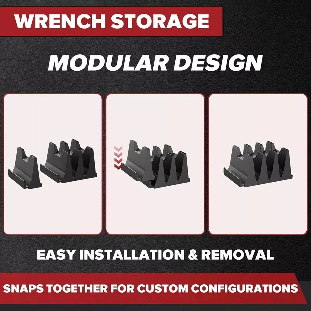 46/80PC Magnetic Modular Wrench Organizer Compact Tool Storage Slots hold Tools