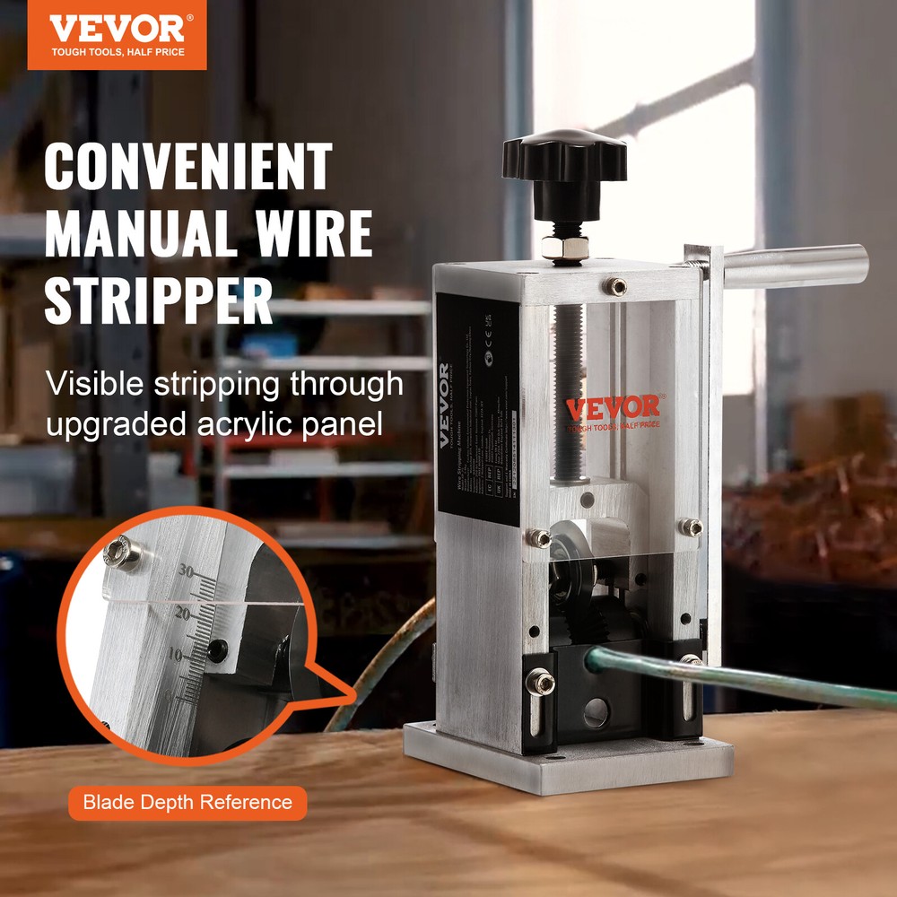 VEVOR Manual Wire Stripping Machine Portable Cable Stripper 0.06''-0.98'' Visual