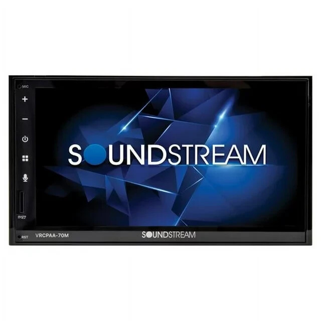 Soundstream 2 Double Din Android Auto CarPlay Bluetooth Car Player VRCPAA-70M