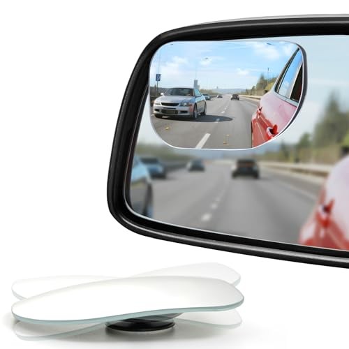 XLarge Blind Spot Mirror, Rounded XLarge Rounded Rectangle with Stick Mount