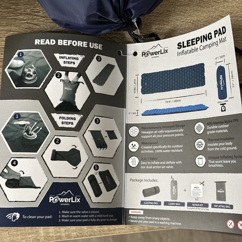 PowerLix Sleeping Pad Bundle Of 3 ~NEW~