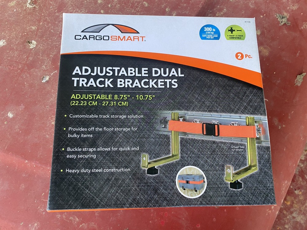 Cargo Smart E Track Adjustable Dual Track Brackets. New