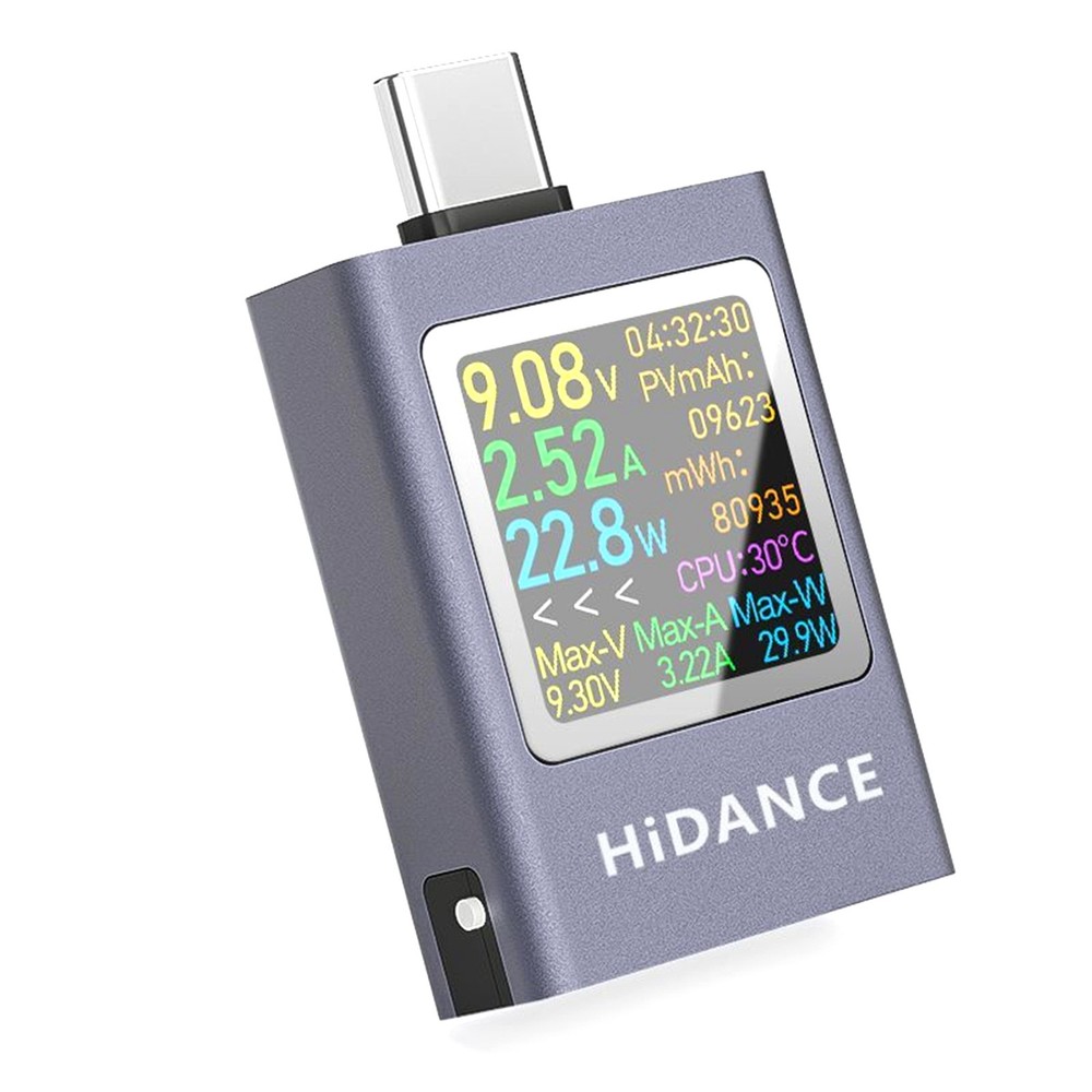 USB C Energy Capacity Tester HD Screen Offline Data Storage Wide Compatibility