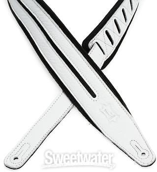 Levy's MG317DRS Garment Leather Guitar Strap - Black/White