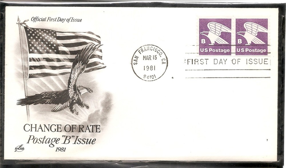 US SC # 1820 "B" Eagle FDC. Coil  Artcraft cachet.