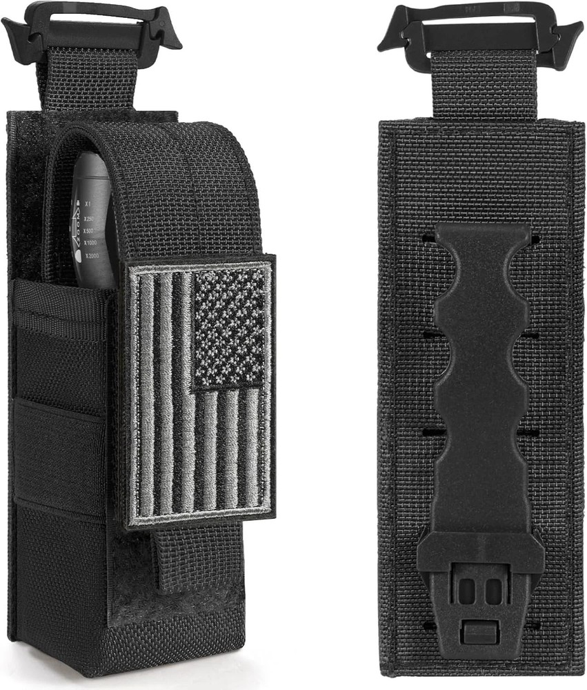 Tactical Flashlight Holster, Adjustable Flashlight Pouch Holder Molle Torch Carr