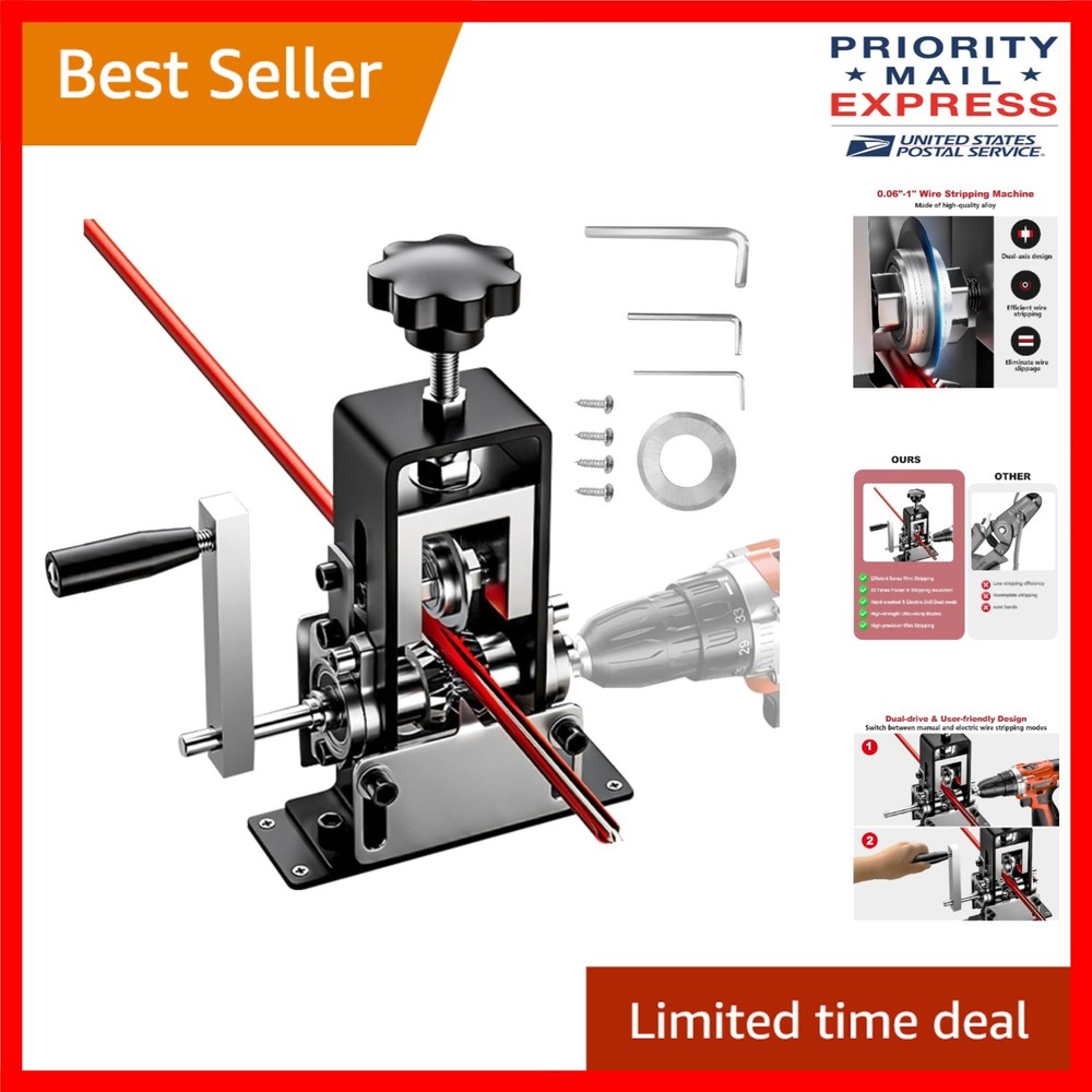 Precision Wire Stripper Tool with Adjustable Gauge for Efficient Recycling