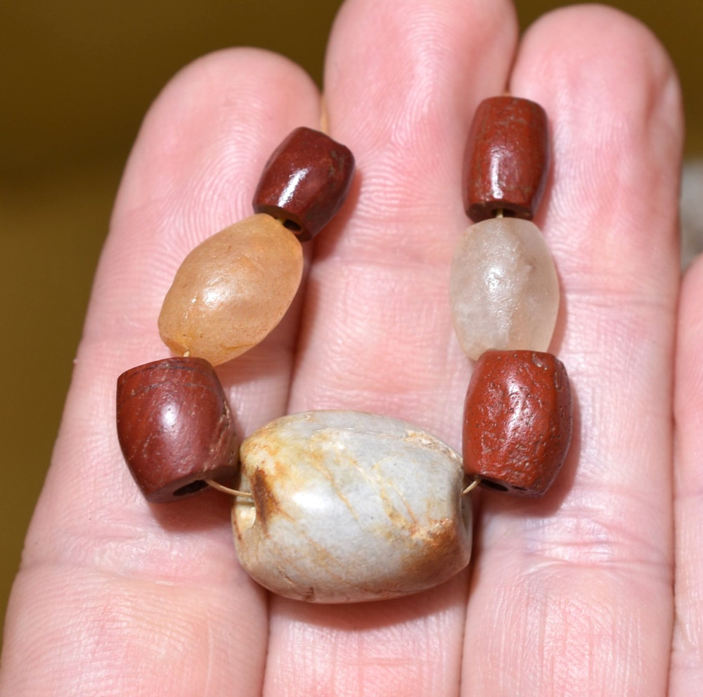 Ancient Excavated Djenne Quartz, Jasper & Stone Dig Beads Mali 1000 + YRs Old