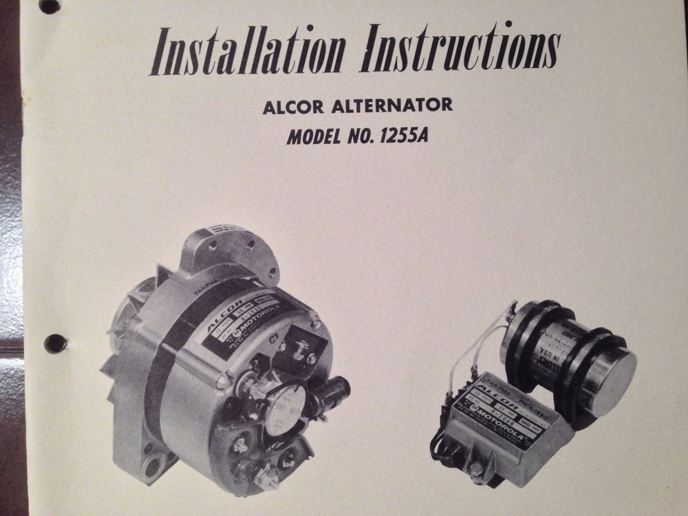 Alcor 1255A Alternator Install Manual
