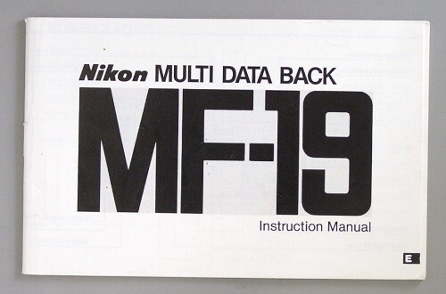 Nikon MF-19 Multi Data Back Instruction Manual Original