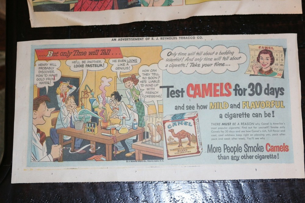 1950's Camel Cigarette comic advertisement 7"x15" (third page) YOU PICK FROM 7