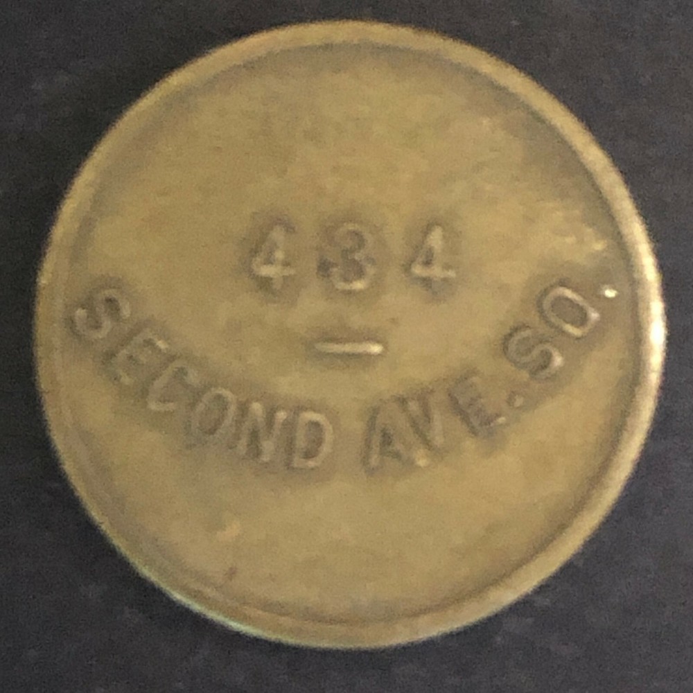 Vintage 21mm Brass "Martin 434 Second Ave. So." Token