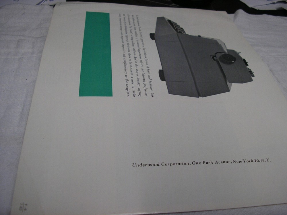 UNDERWOOD FORUM ELECTRIC TYPEWRITER MANUAL