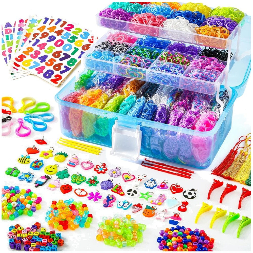 Rubber Band Craft Kit with Blue Storage Container