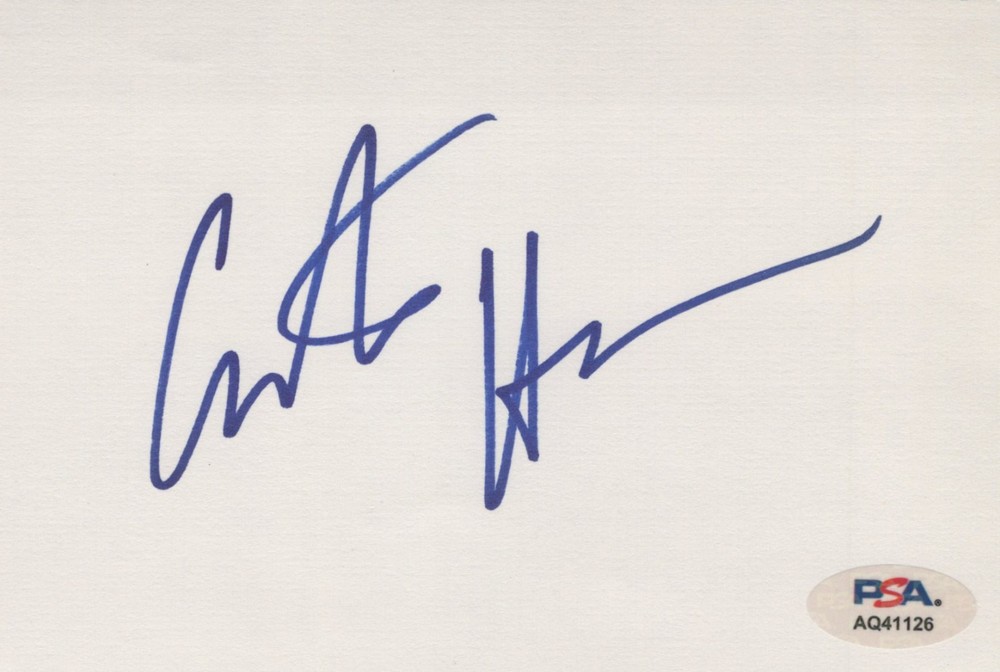 Curtis Hanson signed 4x6 index card PSA