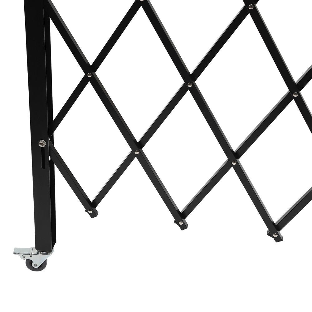 Security Gate Rolling Barricade Single Folding Doors Scissor Gate with Padlock