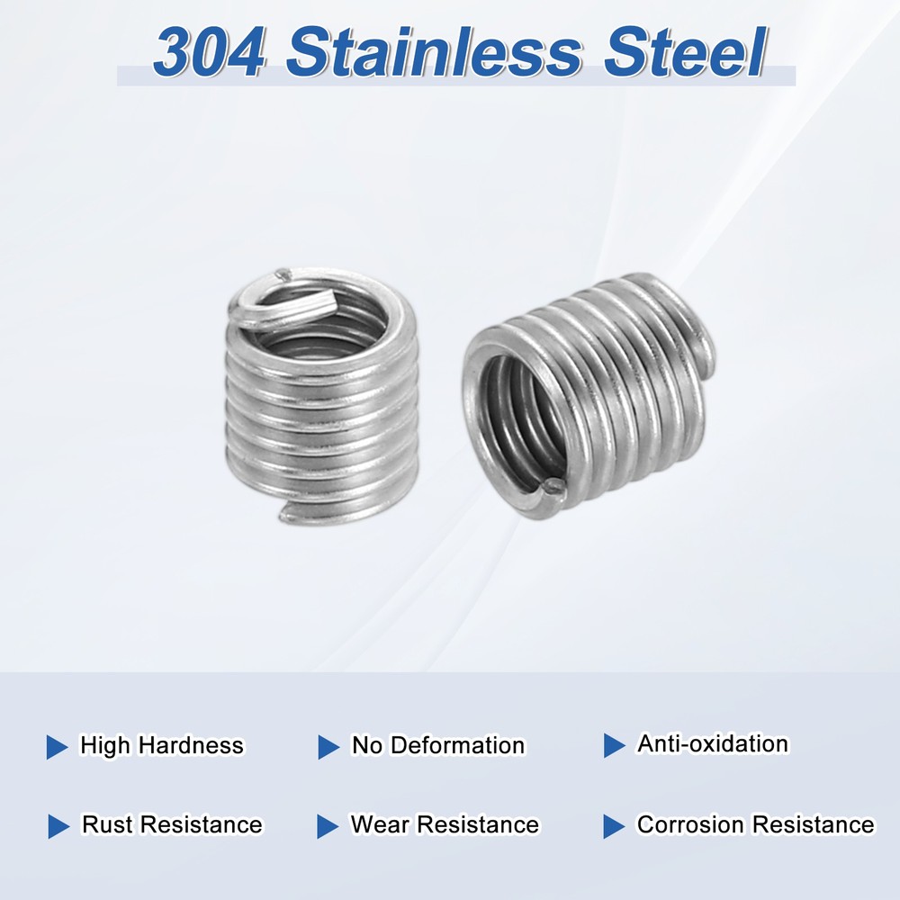20pcs Wire Thread Inserts 4#-40 UNC 2D 5.8mm Helical Threaded Sleeve