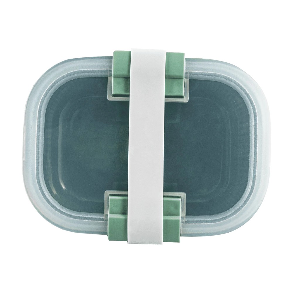Mainstays Plastic Bento Snack Container, Rectangle, Green, 19oz