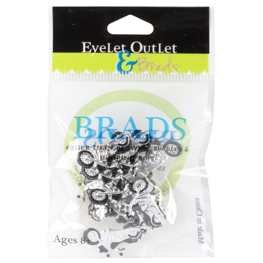 Eyelet Outlet Shape Brads 12/Pkg Motorcycles