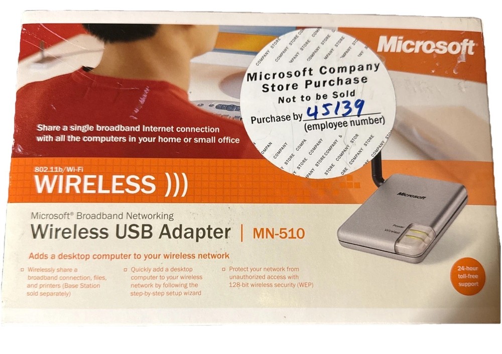 Microsoft (MN-510) Wireless-B USB Broadband Networking Adapter SEALED