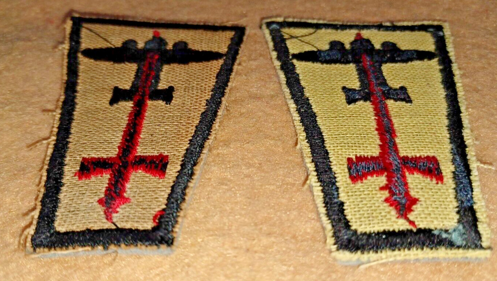 1st Anti-Aircraft Division Embroidered Formation Patch 2nd Pattern, Pair