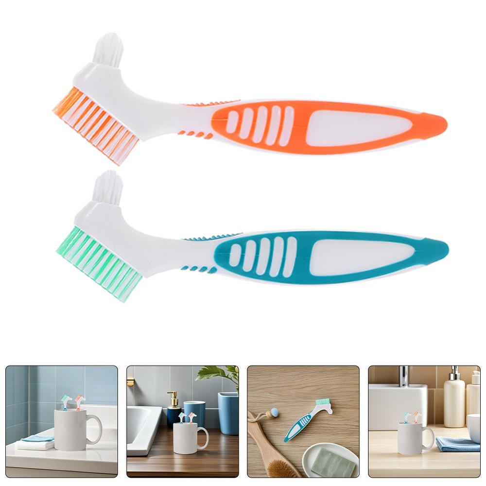 6 Pcs False Teeth Brushes Falseteeth Cleaning Tool
