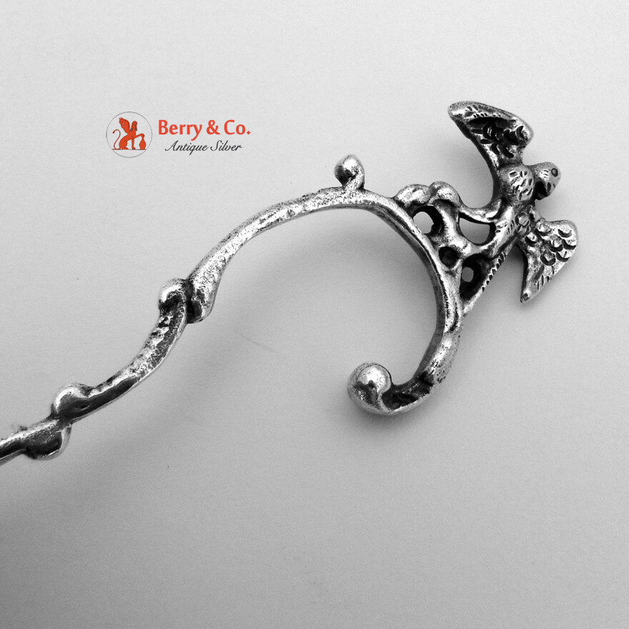Monkey Spoon German 800 Silver Eagle Finial Figural Bowl 1880