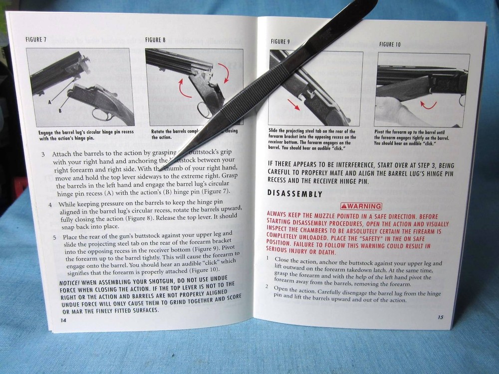 Browning Citori Shotgun Owners Instruction Manual Over & Under & Paperwork