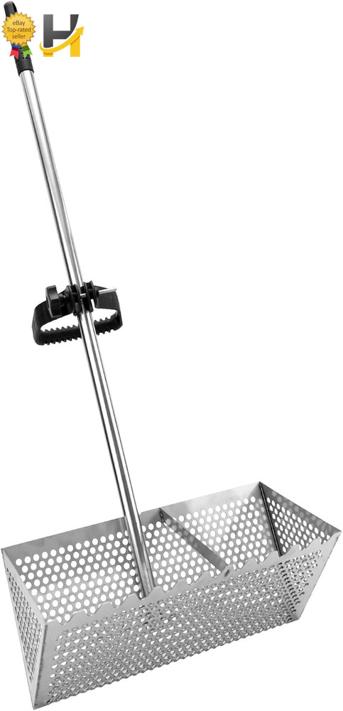 Durable Sand Flea Rake with Sharp Teeth and Wide Basket for Easy Beach Use