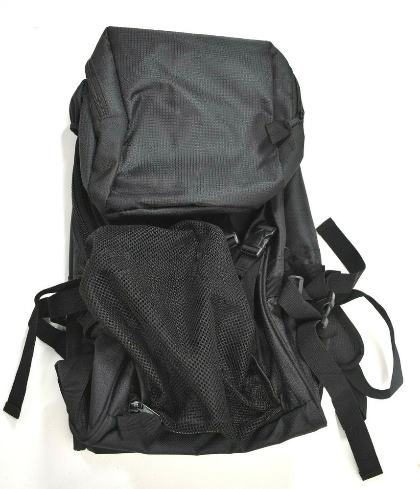 Black Unisex Utility Backpack Outer & Inner Pockets Durable Adjustable Straps