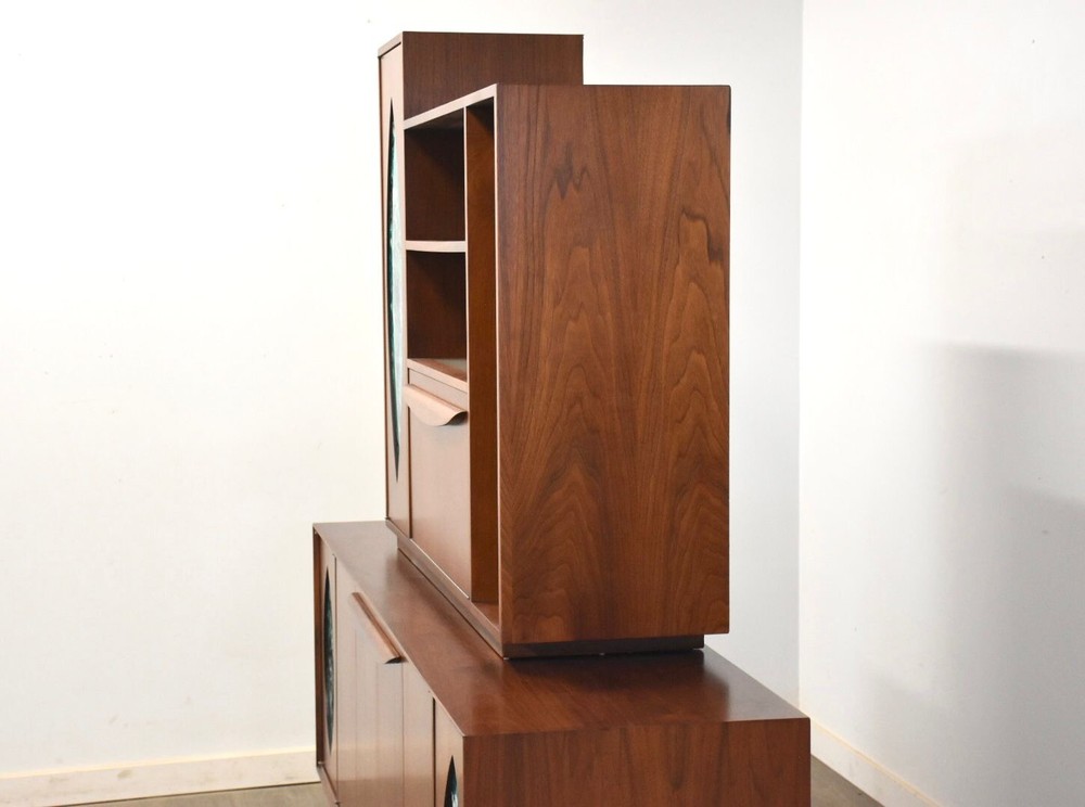 Refinished Walnut Vladimir Kagan Style Sideboard Credenza