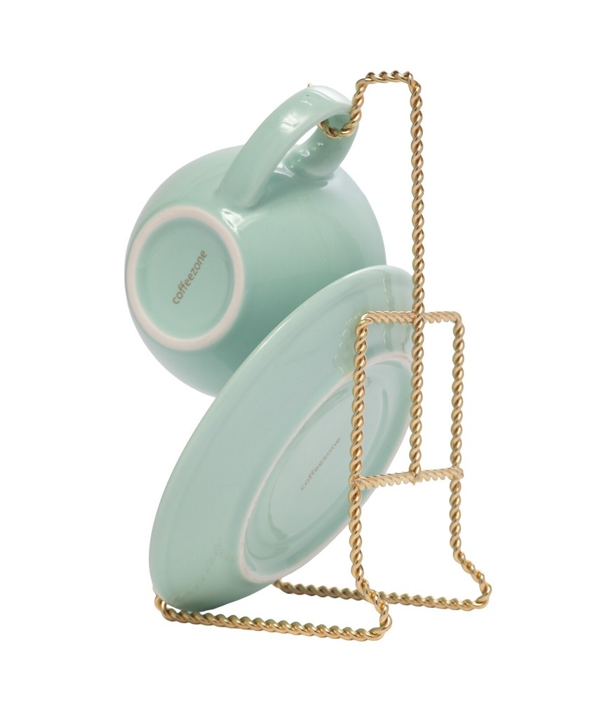 Tea Cup and Saucer Display Stand - Twist Wire Holder Rack - 6 Pack