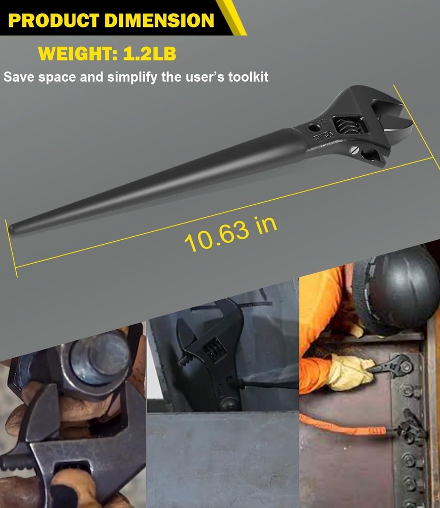 Tools 3227 Adjustable Spud Wrench, 10-Inch, 1-7/16-Inch, Tether Hole
