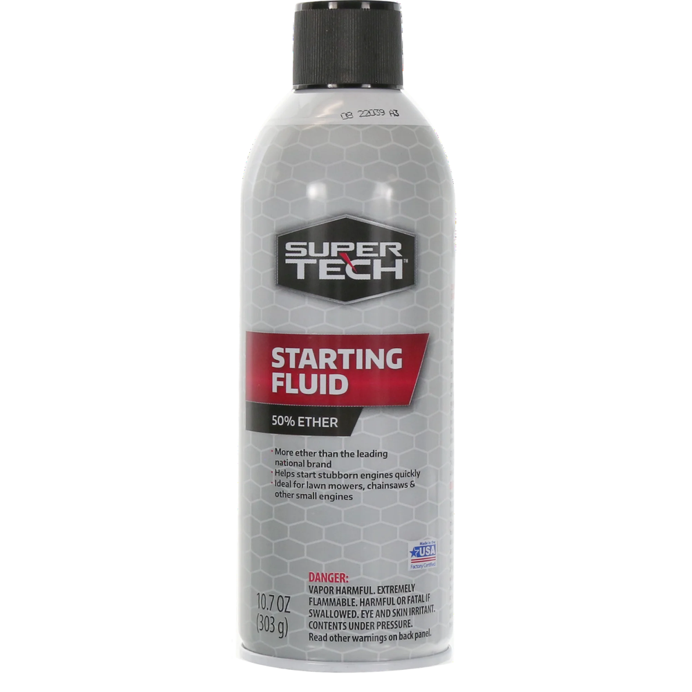 Super Tech Starting Fluid [2 Pack] — Clear 50% Ether, 10.7 oz.