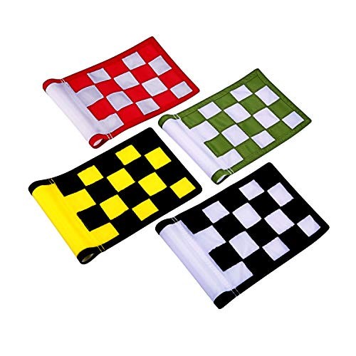 Golf Flag, Checkered Training Putting Green Flags, Golf 4-sets new version