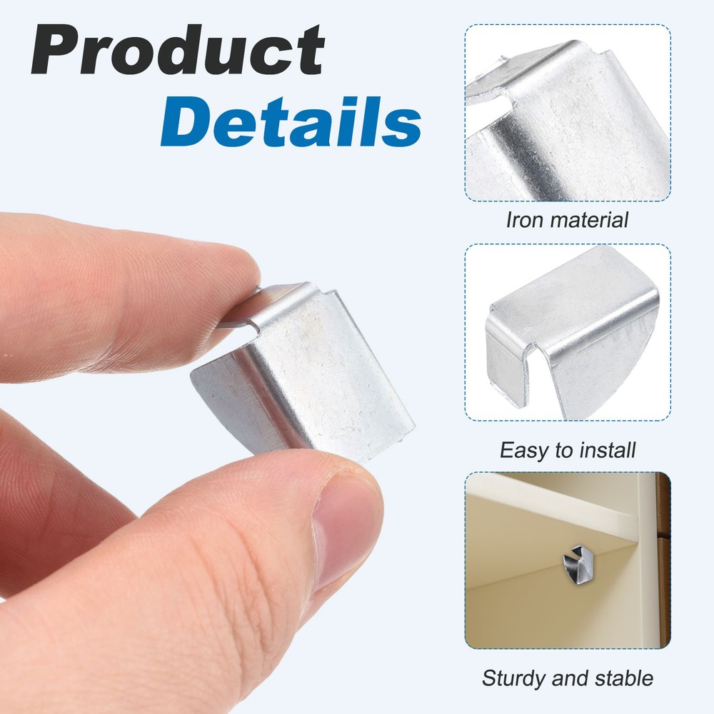 12pcs shelf clip, adjustable triangle shape clip 10mm, silver